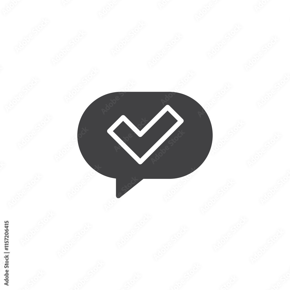 Speech bubble with a checkmark inside vector icon Speech bubble with a checkmark inside vector icon