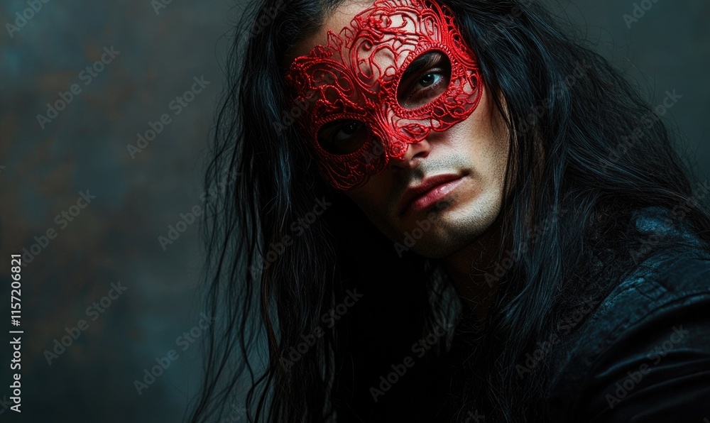 Obraz premium A man wearing a red mask