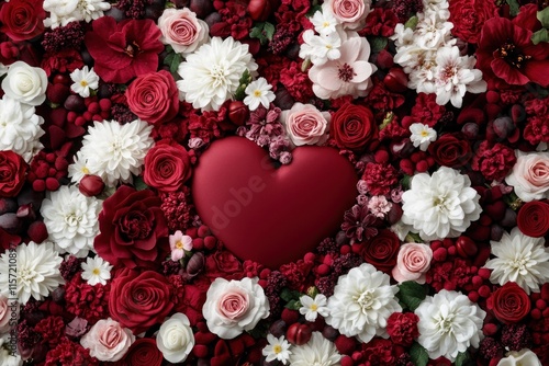 Discover exquisite love with this Decorative Valentine's card filled with intricate floral motifs and a heartfelt message, perfect for expressing affection The card showcases a central heart