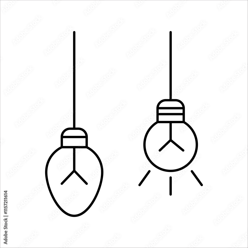 Naklejka premium PrintLight bulb icon on white background. Idea symbol. Electric lamp, light, innovation, solution, creative thinking, electricity. Outline, flat and colored style.