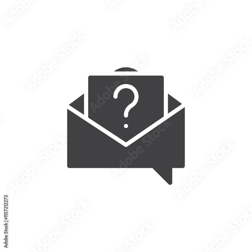 Envelope with a question mark vector icon