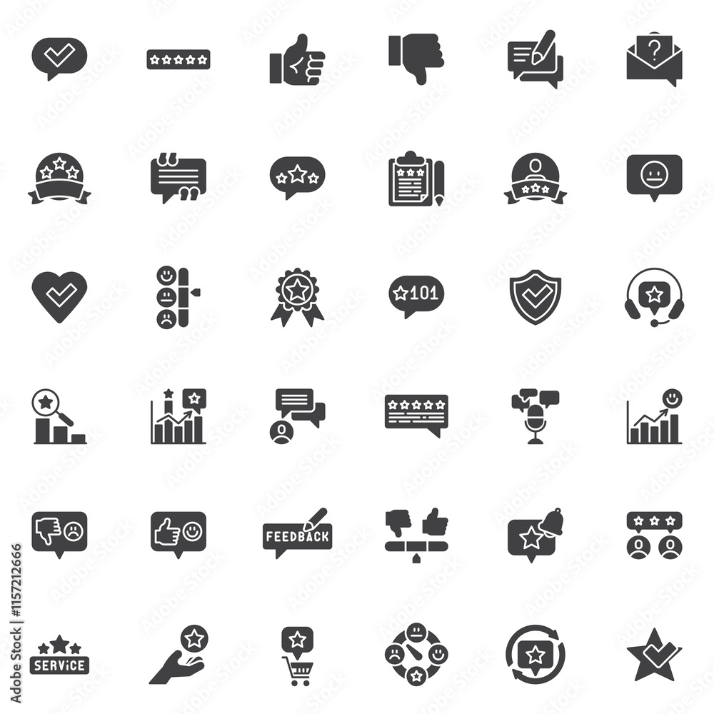 Customer review, feedback vector icons set Customer review, feedback vector icons set