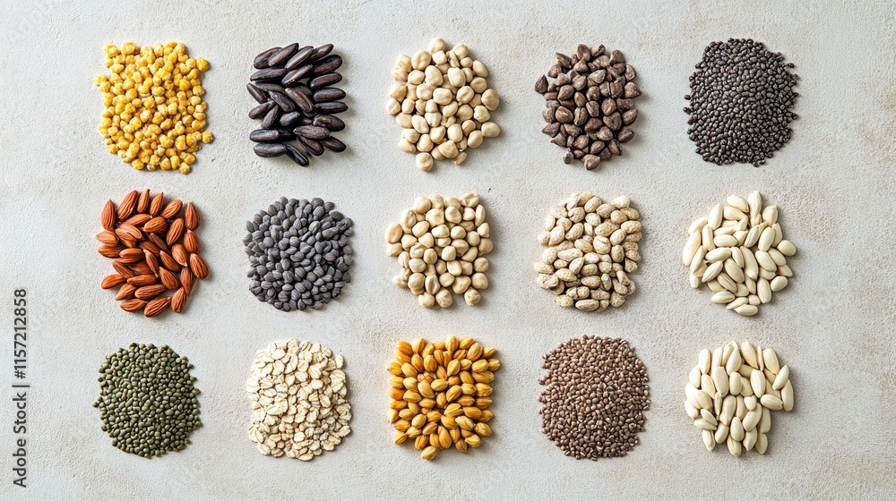 custom made wallpaper toronto digitalAssorted Varieties of Dried Beans and Seeds on Concrete Surface