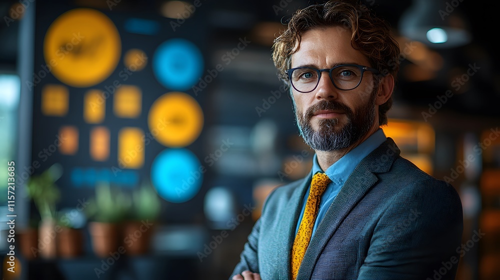 A business executive presenting strategies for entering new demographics A business executive presenting strategies for entering new demographics