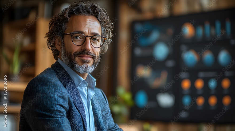 Fototapeta premium A business executive presenting strategies for entering new demographics