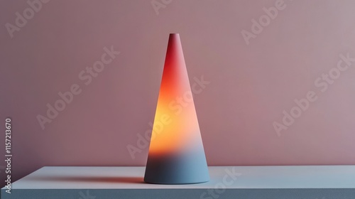 Wallpaper Mural Modern Cone-Shaped Lamp with Color Gradient on Minimalist Surface Torontodigital.ca