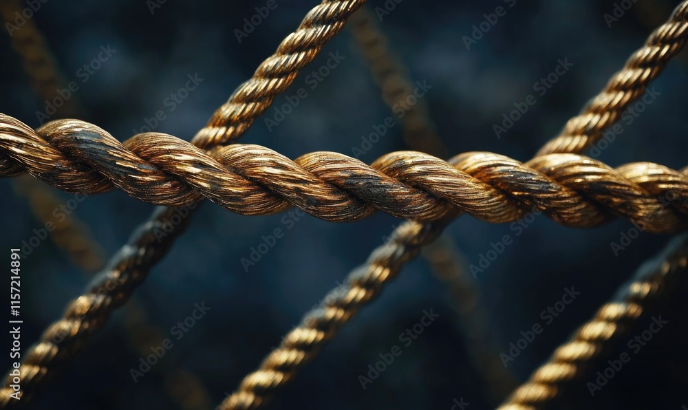 A gold rope is shown in the image A gold rope is shown in the image