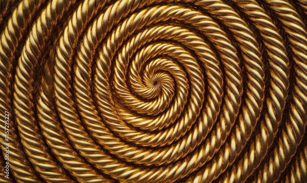 A gold rope is twisted into a spiral A gold rope is twisted into a spiral