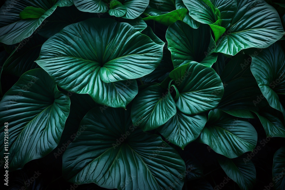 Close-up of a textured green leaf, showcasing its natural patterns and tropical essence. Close-up of a textured green leaf, showcasing its natural patterns and tropical essence.