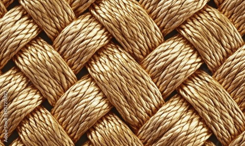 A gold colored rope with a pattern of gold and brown