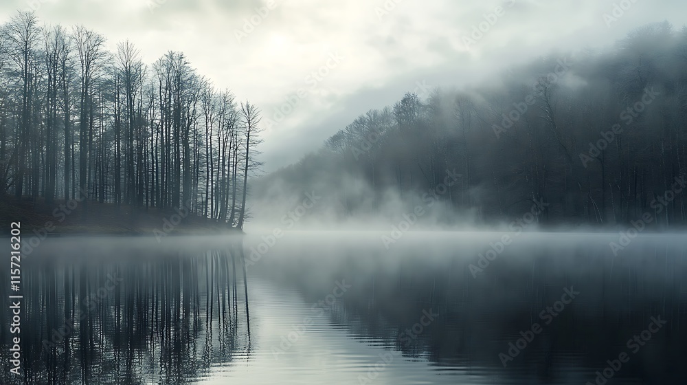Misty Lake: Photograph a lake shrouded in mist Misty Lake: Photograph a lake shrouded in mist