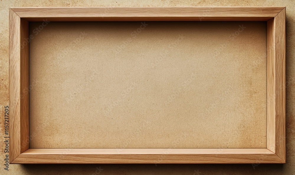 Fototapeta premium A wooden frame with a white background