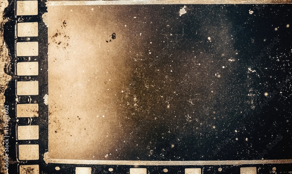 Obraz premium A black and white photo of a film strip with a white frame