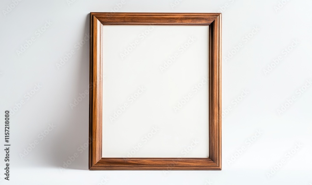 A wooden frame with a white background A wooden frame with a white background