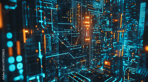 Wallpaper Mural Smart digital Innovation city with connection network reciprocity over the cityscape. of future smart wireless digital city and social media networking systems that connects people with in city Torontodigital.ca