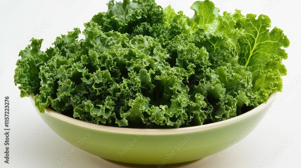 Fresh Organic Kale and Leafy Greens in a Bowl for Healthy Eating Fresh Organic Kale and Leafy Greens in a Bowl for Healthy Eating