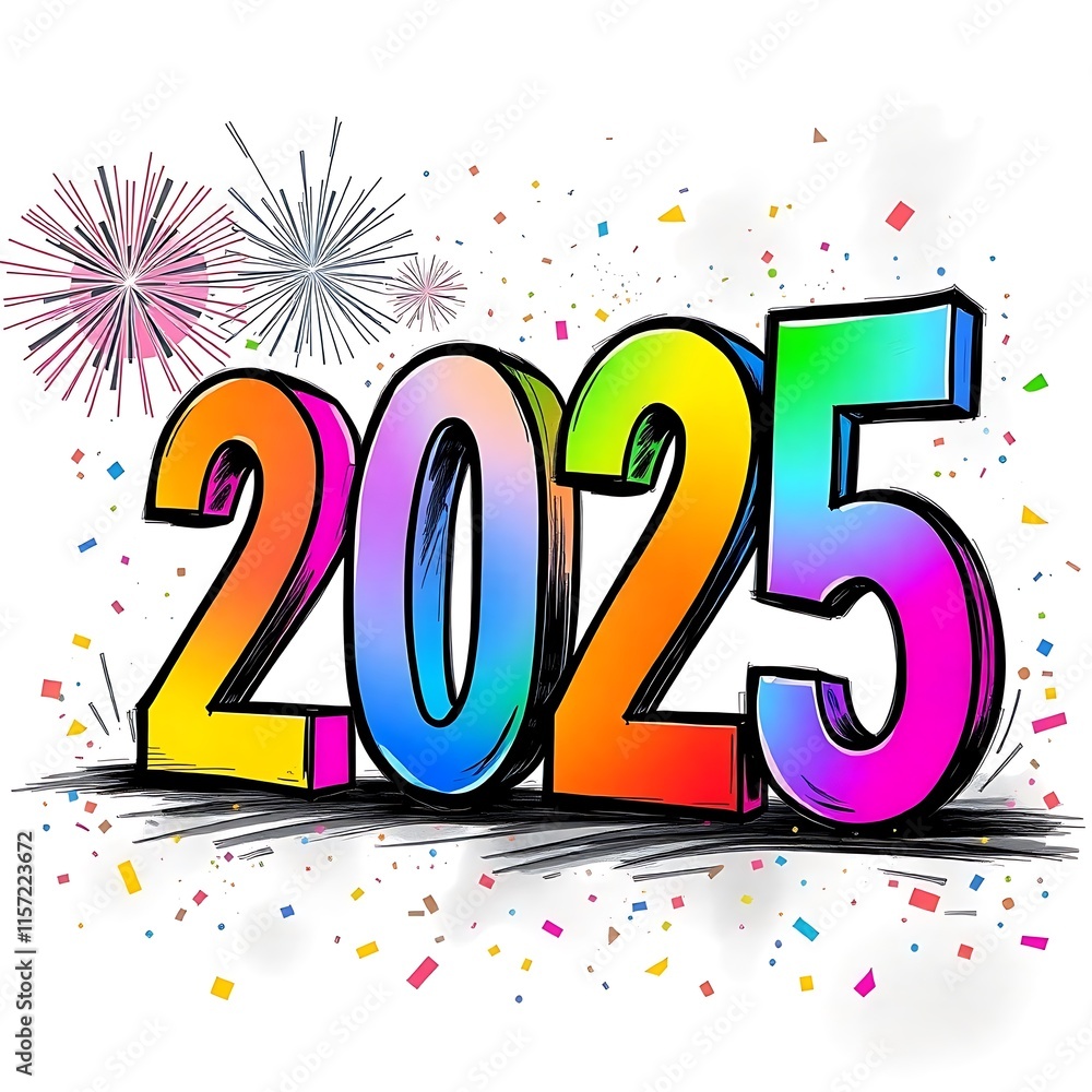 2025 happy new year typography logo design concept 2025 happy new year typography logo design concept