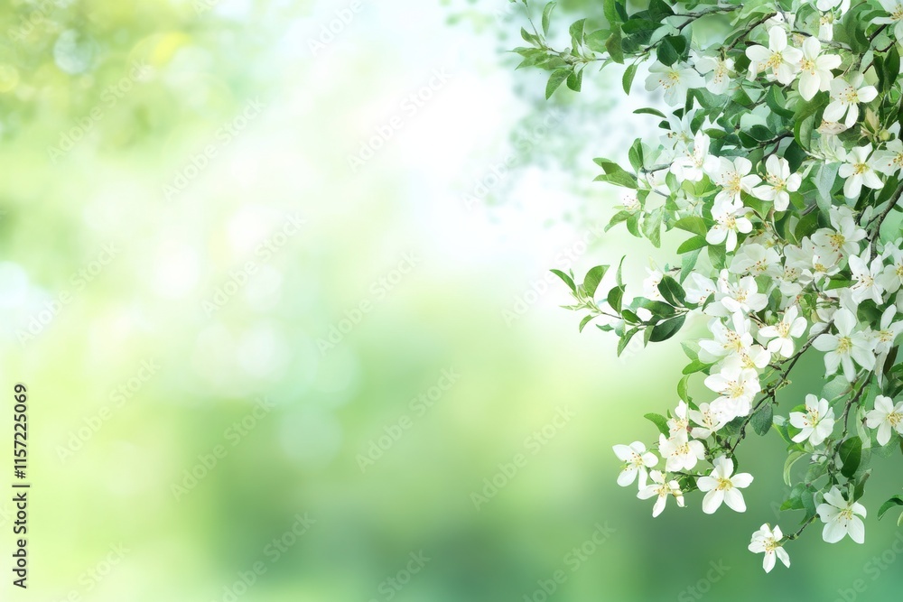 A beautifully serene spring landscape is filled with blooming white flowers, capturing the true essence of renewal, as it celebrates the joyful Easter festivities of this delightful season in nature A beautifully serene spring landscape is filled with blooming white flowers, capturing the true essence of renewal, as it celebrates the joyful Easter festivities of this delightful season in nature