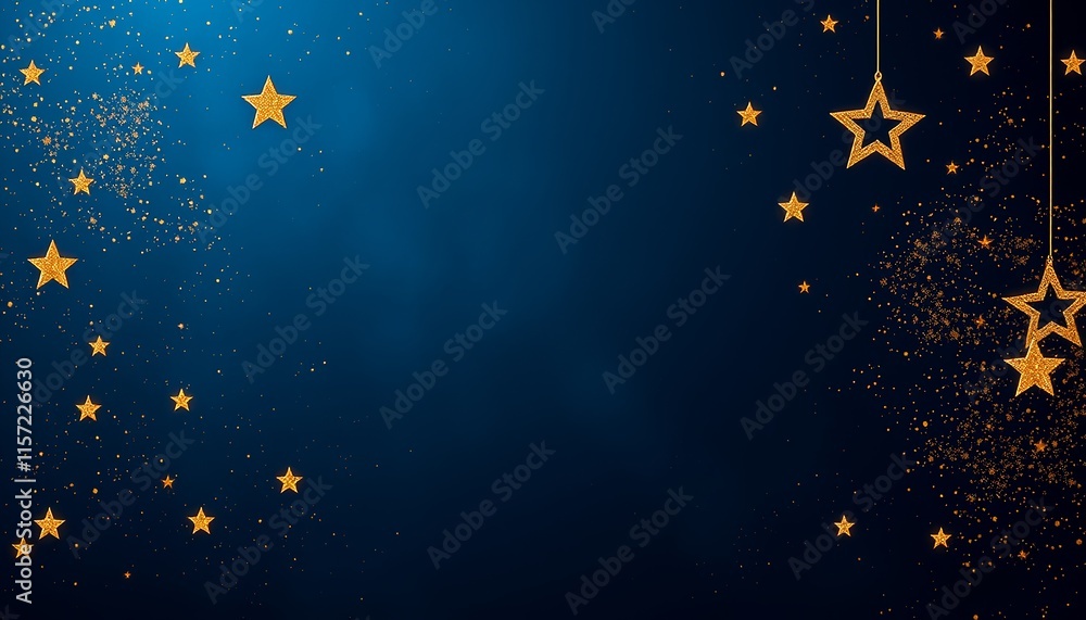 Fototapeta premium Bokeh wallpaper with gold star ornament