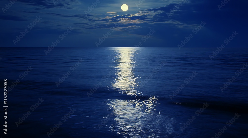 Moonlight on Water: Photograph a body of water illuminated by moonlight Moonlight on Water: Photograph a body of water illuminated by moonlight