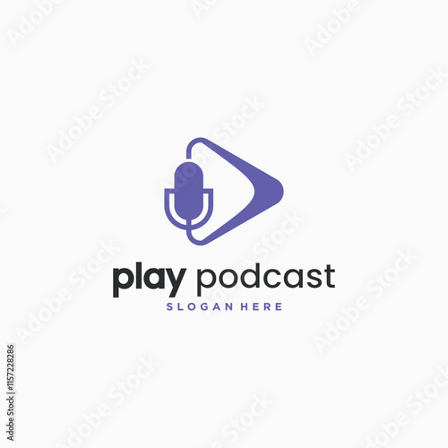podcast chat logo design. collection of vector podcast chat logos.