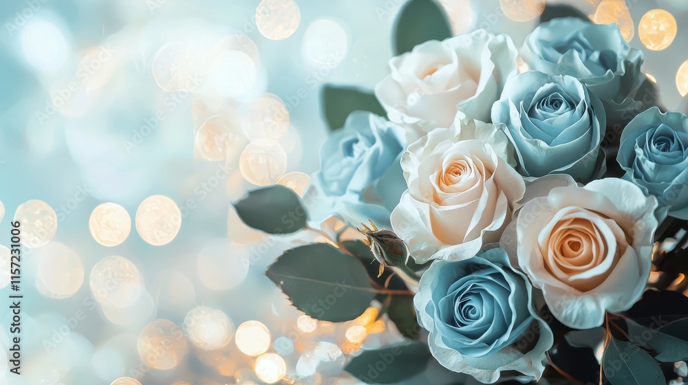 Blue and White Roses: A Romantic Bouquet Blue and White Roses: A Romantic Bouquet