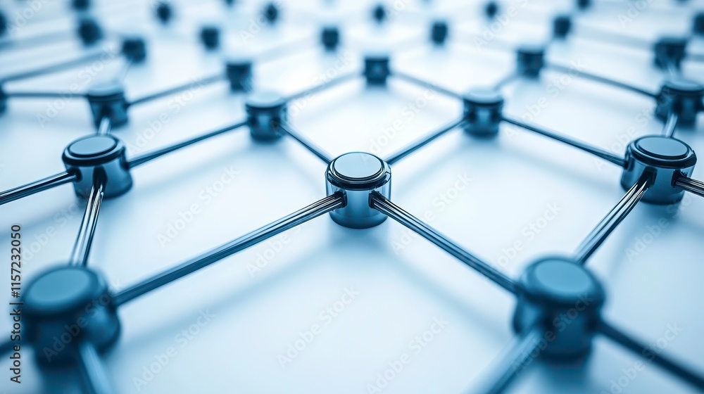 A close-up of a network structure with interconnected nodes and lines, showcasing a modern and technological design. A close-up of a network structure with interconnected nodes and lines, showcasing a modern and technological design.