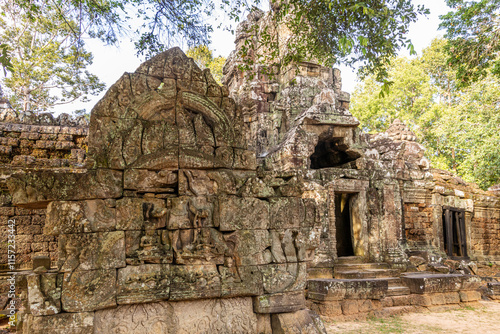 Wallpaper Mural Ancient hindu Ta Som khmer  ruined temple entrance decorated with statues hidden in jungles, Angkor Archaeological Park, Siem Reap, Cambodia Torontodigital.ca