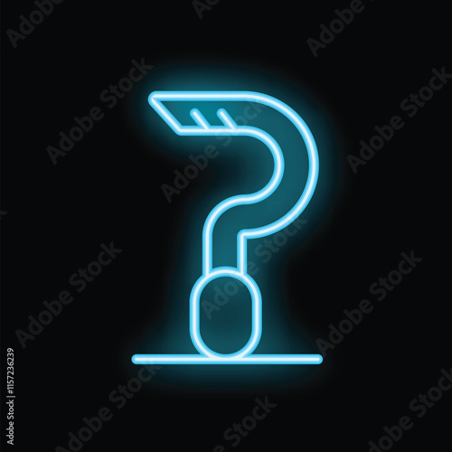 Bright blue neon crowbar glowing on a black background