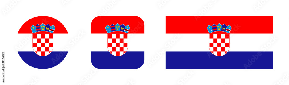 Naklejka premium Croatia flag icon set