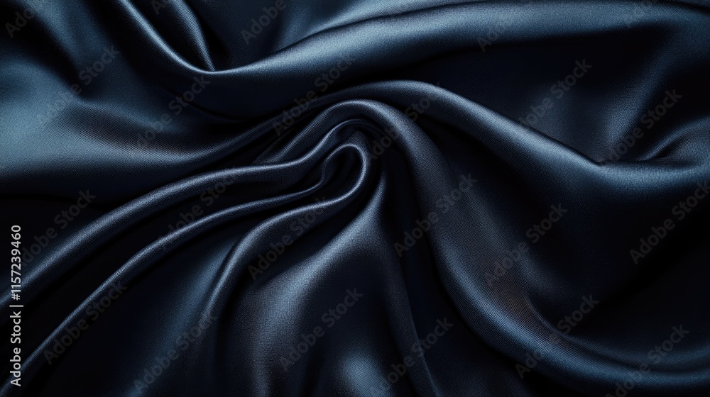 Fototapeta premium Smooth Black Satin Fabric Texture for Elegant Background Use