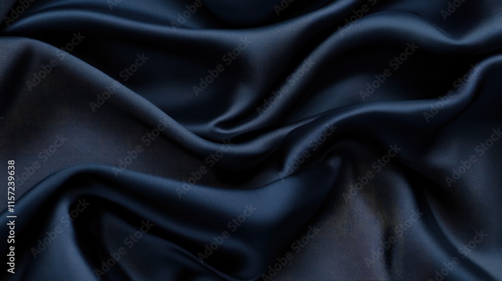 Fototapeta premium Elegant Deep Navy Blue Satin Fabric with Soft, Smooth Texture