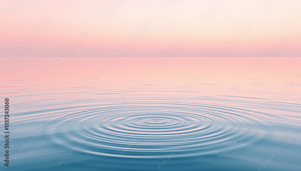 Abstract reflection of sunset over ocean with ripples and waves under a blue sky Abstract reflection of sunset over ocean with ripples and waves under a blue sky