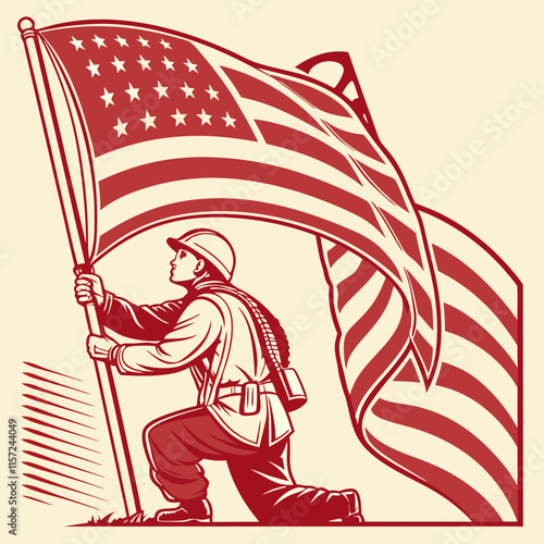 Celebrate Veterans Day with this bold, patriotic digital flag artwork, designed to honor military service and sacrifice.