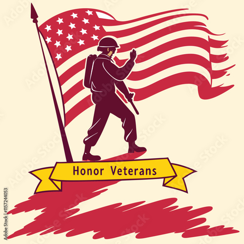 Celebrate Veterans Day with this bold, patriotic digital flag artwork, designed to honor military service and sacrifice.