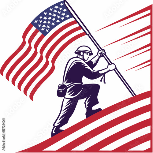 Celebrate Veterans Day with this bold, patriotic digital flag artwork, designed to honor military service and sacrifice.