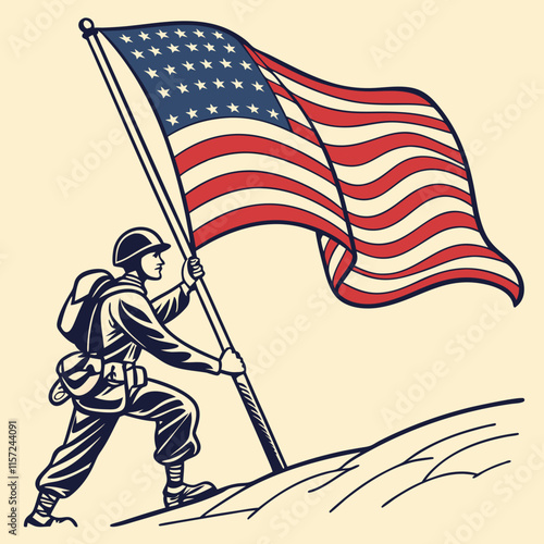 Celebrate Veterans Day with this bold, patriotic digital flag artwork, designed to honor military service and sacrifice.