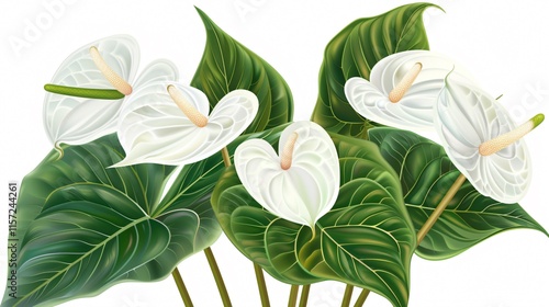 Close-Up White Anthurium Flamingo Flower - Elegant Floral Photography for Professionals