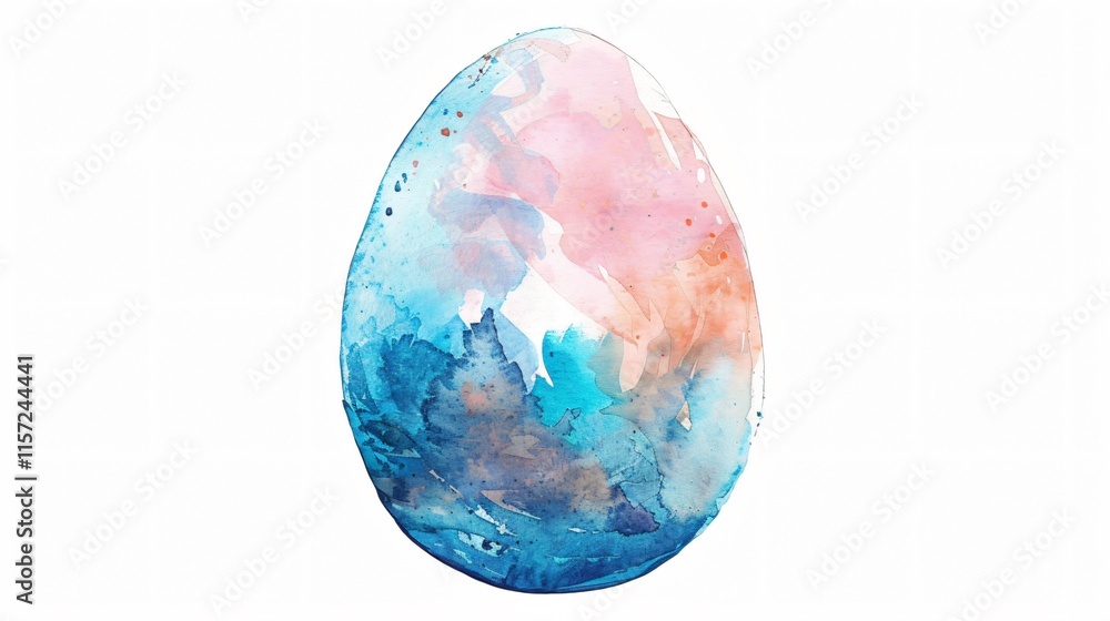 Egg Watercolor Illustration Underwater Element Hand Drawn Egg Watercolor Illustration Underwater Element Hand Drawn