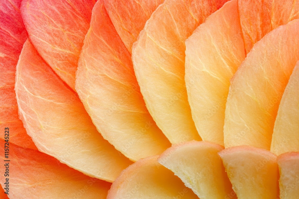 A mesmerizing close-up of overlapping petals in shades of orange and yellow, forming a circular, symmetrical pattern showcasing the beauty of natural textures and colors. A mesmerizing close-up of overlapping petals in shades of orange and yellow, forming a circular, symmetrical pattern showcasing the beauty of natural textures and colors.