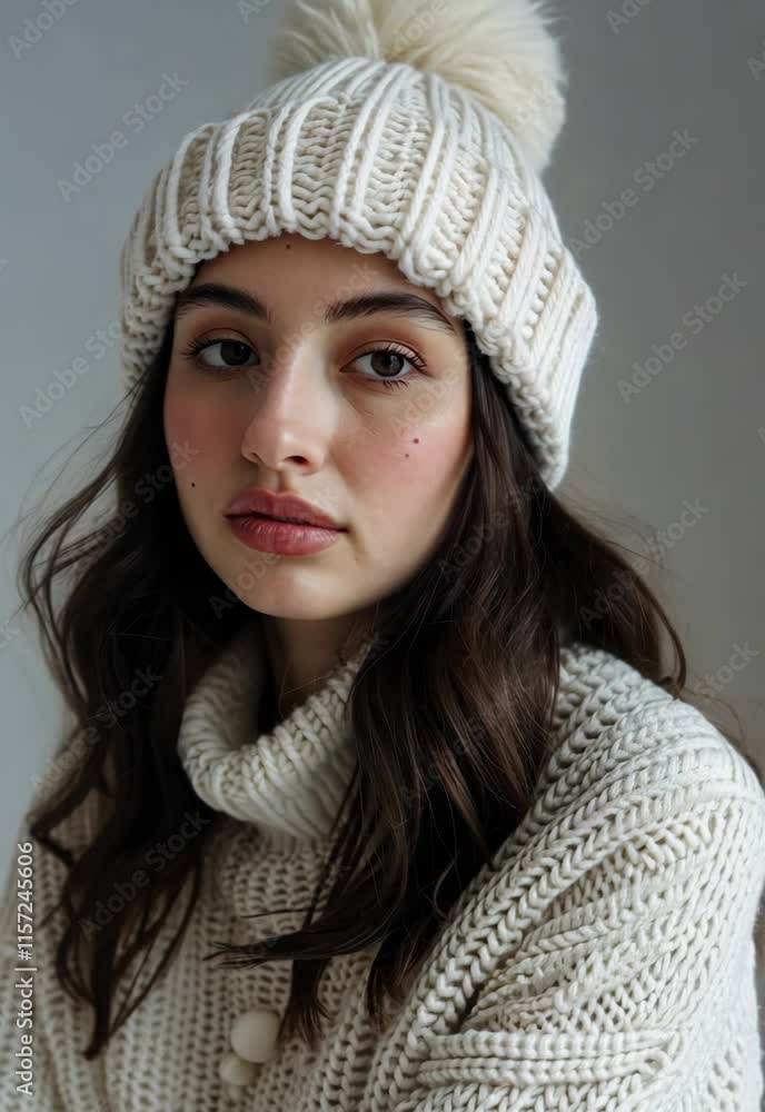 Fun winter hat with a pom-pom, adding coziness to your winter look Fun winter hat with a pom-pom, adding coziness to your winter look