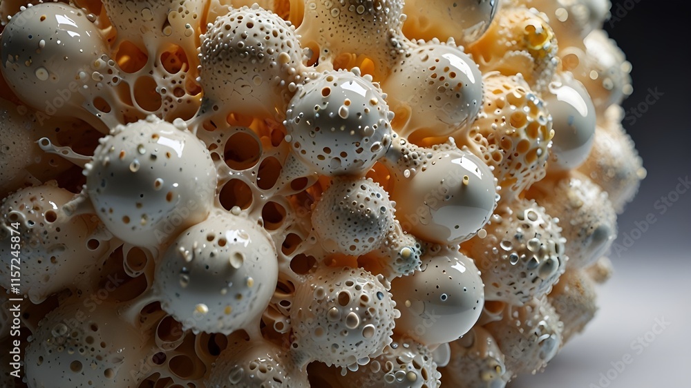 Ceramics with a light hue The mycelia and bubbles entwine to demonstrate symbiosis. Ceramics with a light hue The mycelia and bubbles entwine to demonstrate symbiosis.