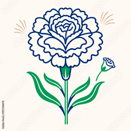 carnation flower illustration cartoon clipart design nature