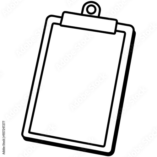 Clipboard Line Art Vector Illustration