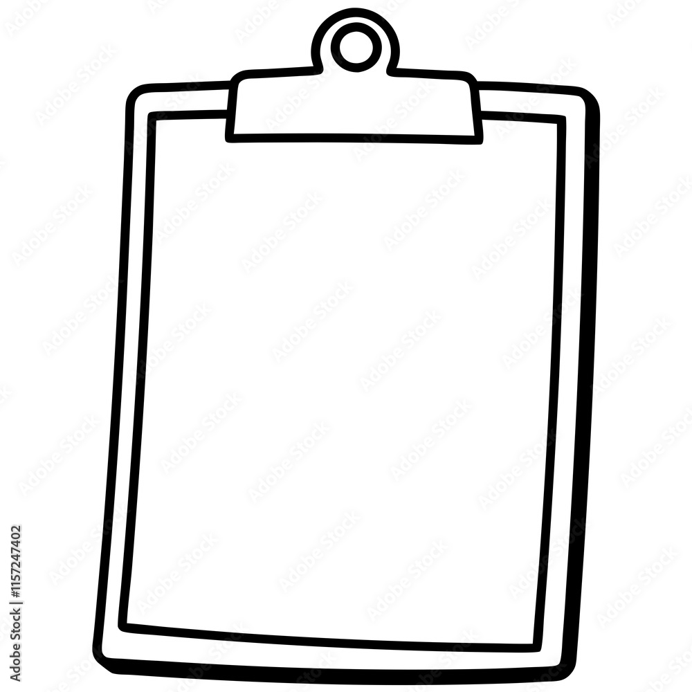 Clipboard Line Art Vector Illustration Clipboard Line Art Vector Illustration