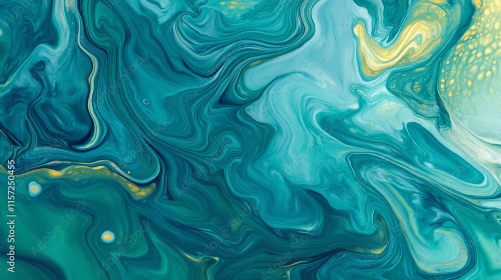Obraz premium Blue green abstract background. Hand painted. Art background with copy space for design.