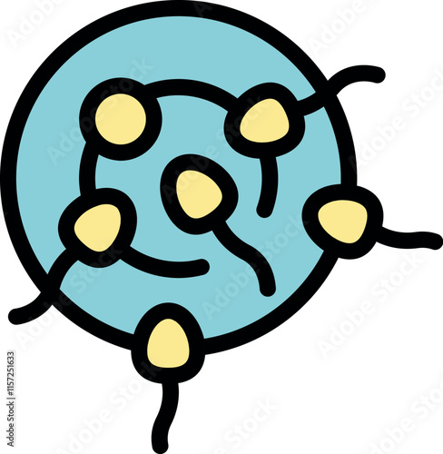 Spermatozoa swimming towards an egg cell, illustrating the biological process of fertilization