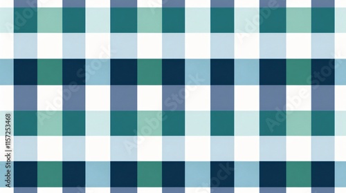 Checkered Gingham Buffalo Lumberjack Green Blue White Pattern Background