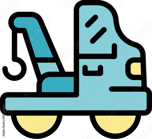 Tow truck efficiently lifting a vehicle with its hook, providing essential roadside assistance and recovery services