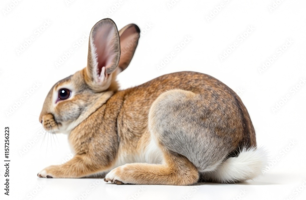 Rabbit on a white background. Side view Rabbit on a white background. Side view
